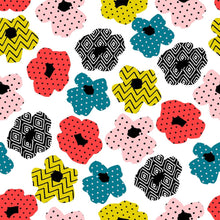 Load image into Gallery viewer, Floral Dots and Chevron Peel &amp; Stick Wallpaper N012048
