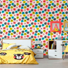 Load image into Gallery viewer, Floral Dots and Chevron Peel &amp; Stick Wallpaper N012048
