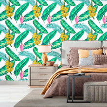 Load image into Gallery viewer, Tropical Palm Tree Peel &amp; Stick Wallpaper N012059
