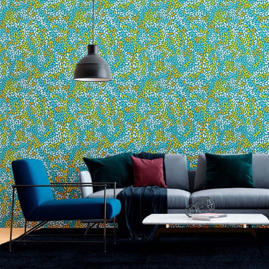 Abstract Leaves Peel & Stick Wallpaper N012066