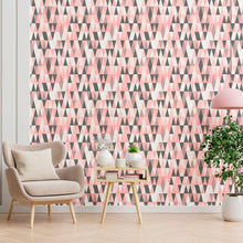 Load image into Gallery viewer, Pink Geometric Peel &amp; Stick Wallpaper N012075
