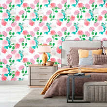 Load image into Gallery viewer, Pink Floral Peel &amp; Stick Wallpaper N012077
