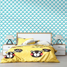 Load image into Gallery viewer, Mermaid Blue Arcs Peel &amp; Stick Wallpaper N012099
