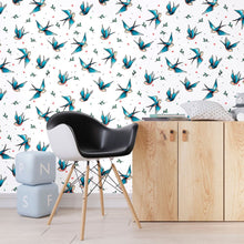 Load image into Gallery viewer, Birds Old School Peel &amp; Stick Wallpaper N012127
