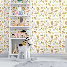 Load image into Gallery viewer, Animais Cartoon Peel &amp; Stick Wallpaper N012102
