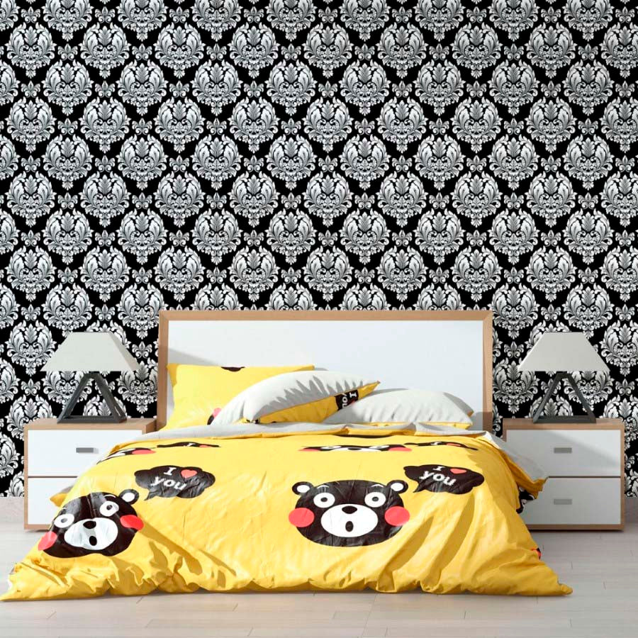 Classic Damask P&B Peel & Stick Wallpaper N012134