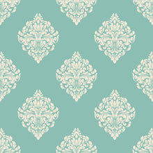 Load image into Gallery viewer, Classic Damask Blue Peel &amp; Stick Wallpaper N012135
