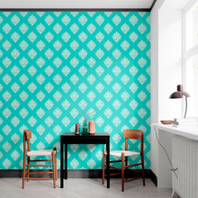 Load image into Gallery viewer, Classic Damask Blue Peel &amp; Stick Wallpaper N012135
