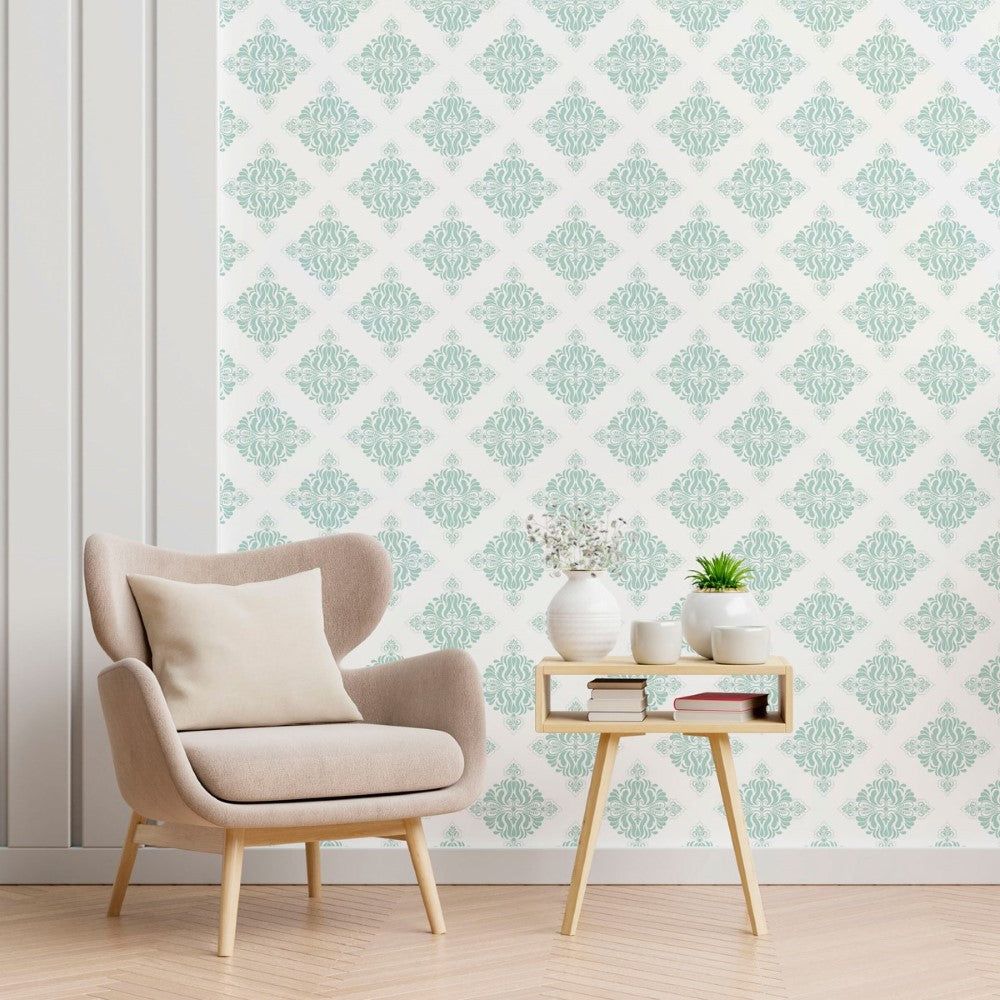 Damask Abstract Peel & Stick Wallpaper N012137