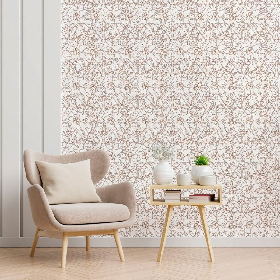 Coffee Lines Peel & Stick Wallpaper N012140