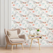 Load image into Gallery viewer, Watercolor Flowers and Leaves Peel &amp; Stick Wallpaper N012148
