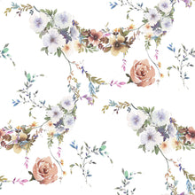 Load image into Gallery viewer, Watercolor Flowers and Leaves Peel &amp; Stick Wallpaper N012148

