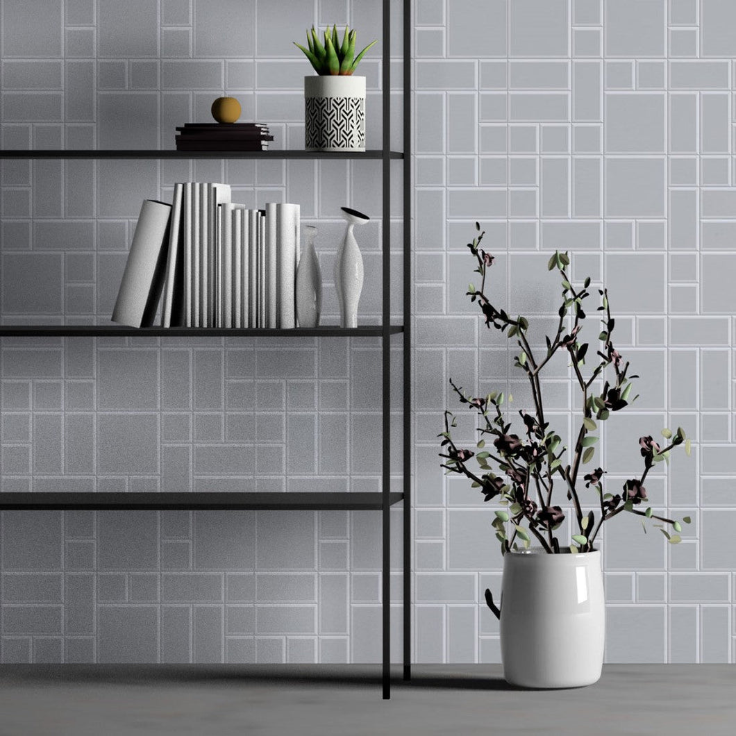 Grey Brick Wall Peel & Stick Wallpaper N013001