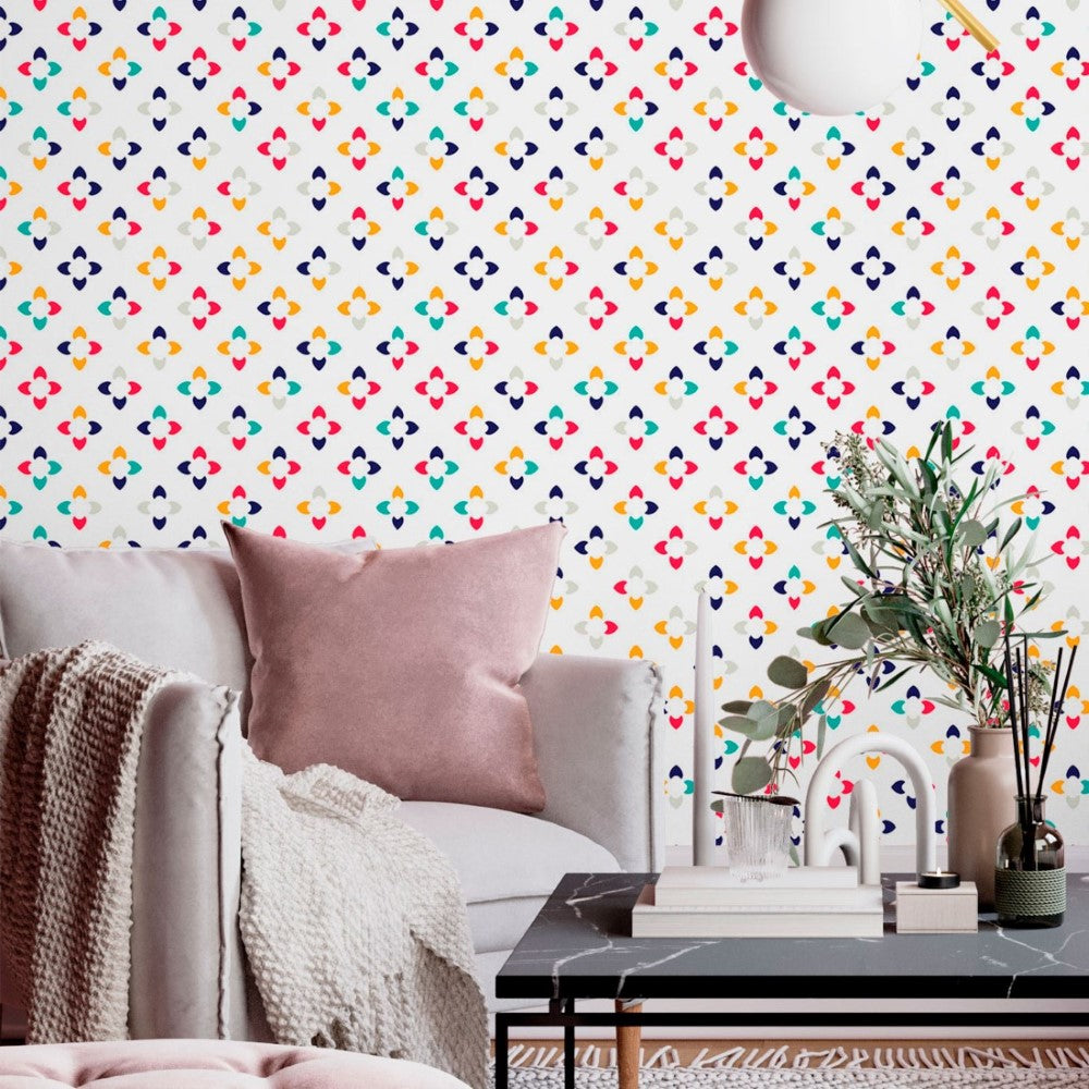 Abstract Geometric Shapes Floral Peel & Stick Wallpaper N013005
