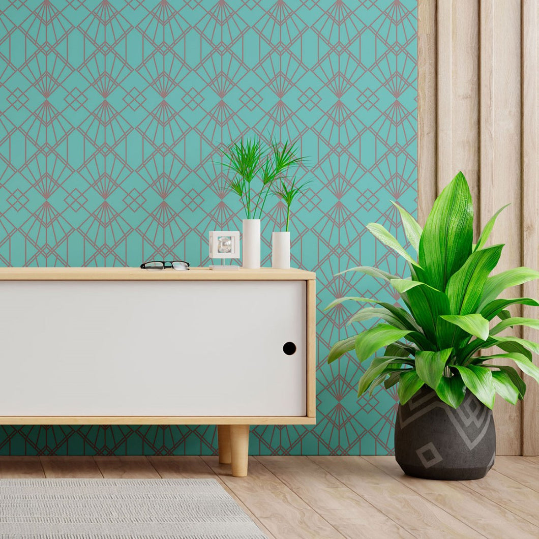 Geometric Art Deco Peel & Stick Wallpaper N013025