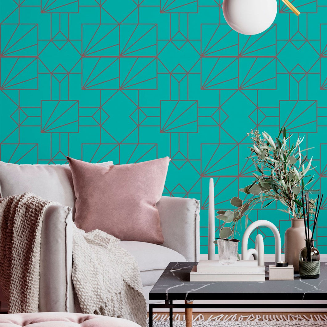Geometric Art Deco Peel & Stick Wallpaper N013027