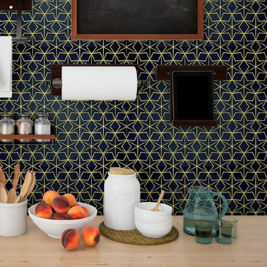 Geometric Stars Art Deco Peel & Stick Wallpaper N013030