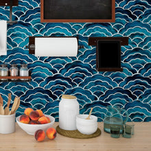 Load image into Gallery viewer, Geometric Wave Peel &amp; Stick Wallpaper N013035
