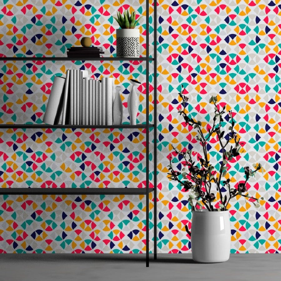 Geometric Retro Peel & Stick Wallpaper N013084