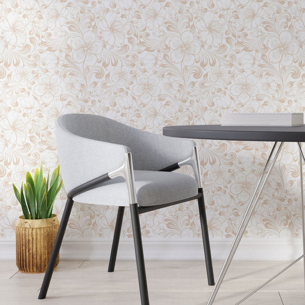 Floral Damask Peel & Stick Wallpaper N013095