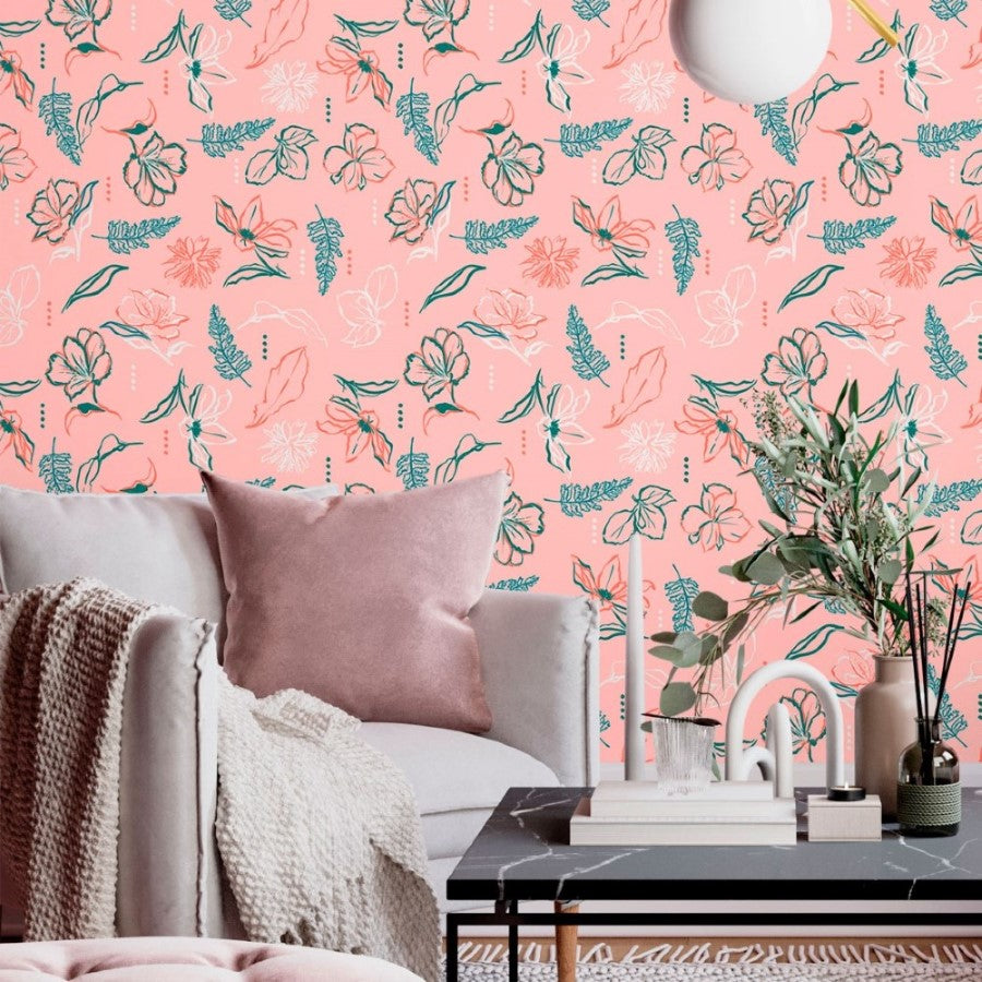 Floral Peel & Stick Wallpaper N013124