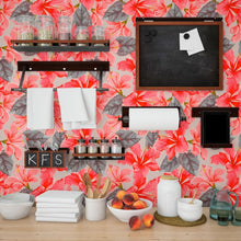 Load image into Gallery viewer, Floral Hibiscus Peel &amp; Stick Wallpaper N013132
