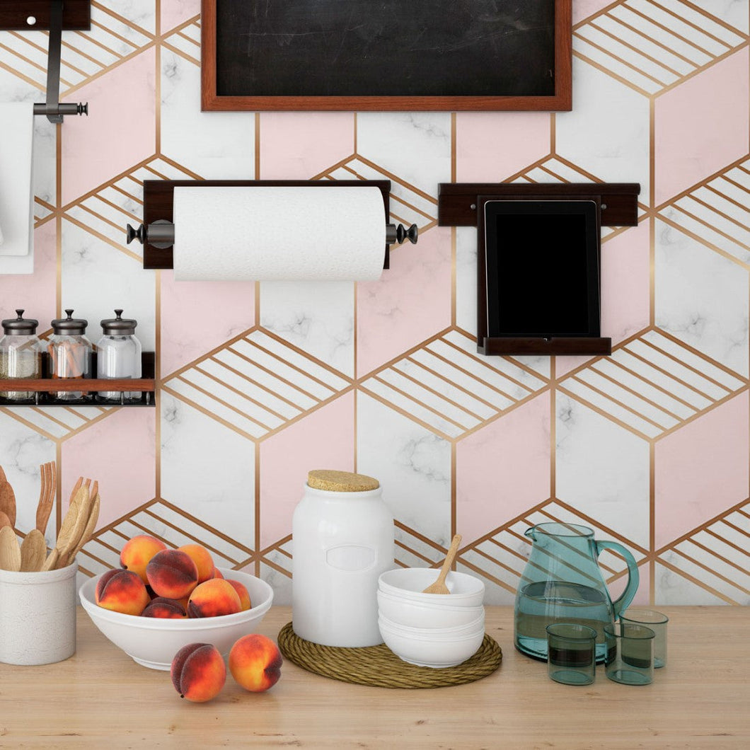 Geometric Marble Peel & Stick Wallpaper N013144