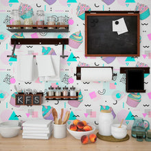 Load image into Gallery viewer, Teen Geometric Cupcakes Peel &amp; Stick Wallpaper N013145
