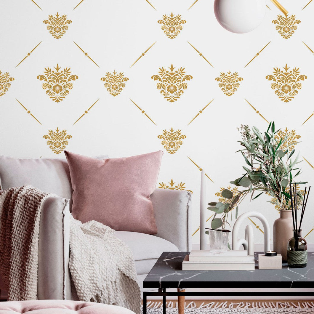 Floral Damask Peel & Stick Wallpaper N013156