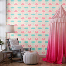 Load image into Gallery viewer, Childlike Raindrops Peel &amp; Stick Wallpaper N013174
