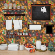 Load image into Gallery viewer, Pizza Neon Peel &amp; Stick Wallpaper N013180
