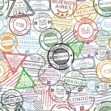 Load image into Gallery viewer, Postal Stamps Peel &amp; Stick Wallpaper N013181
