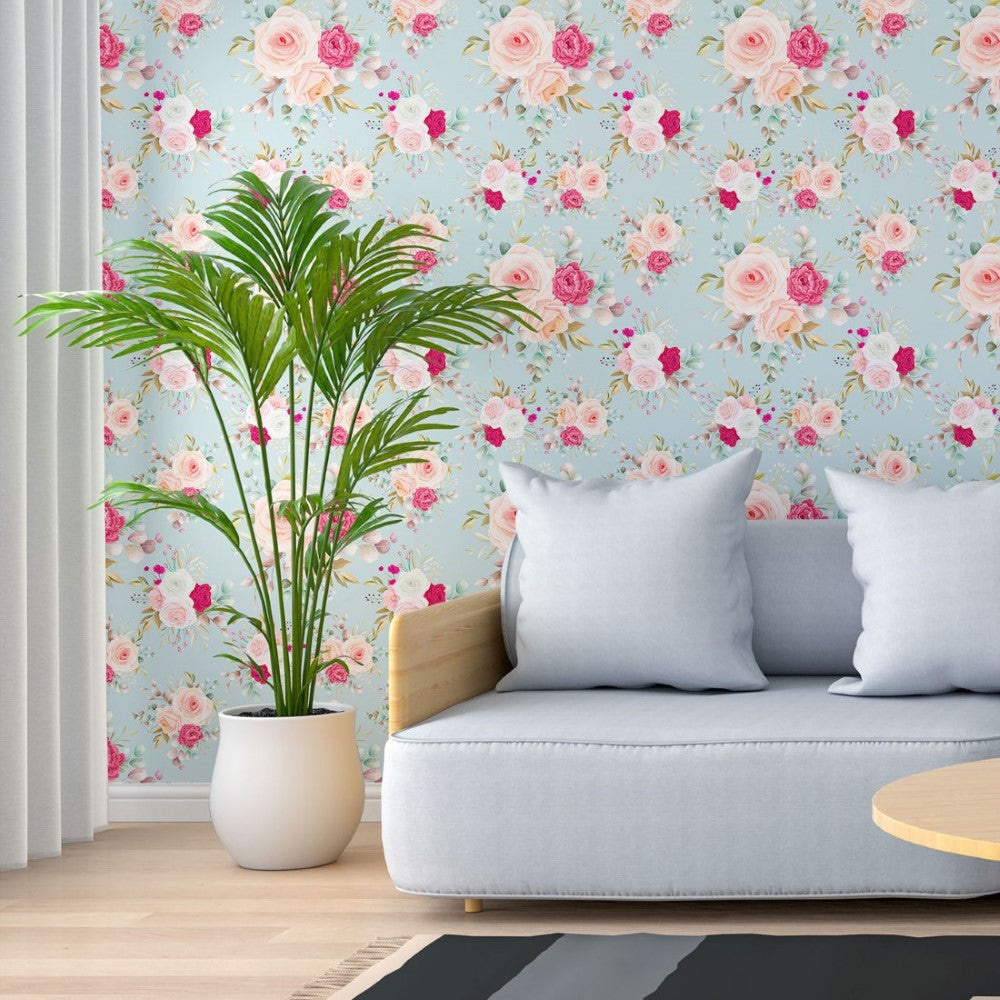 Floral Roses Peel & Stick Wallpaper N013196