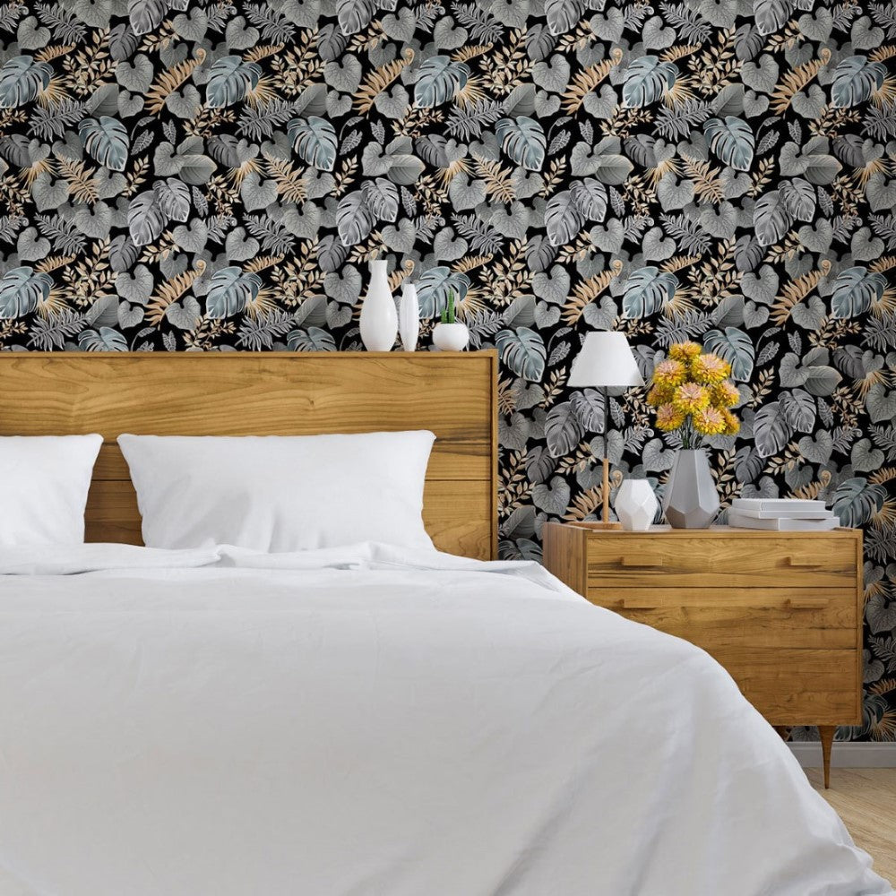 Dark Leaves Peel & Stick Wallpaper N013210