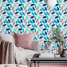 Load image into Gallery viewer, Blue Leaves Peel &amp; Stick Wallpaper N013211
