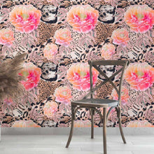 Load image into Gallery viewer, Animal Print Mix Floral Peel &amp; Stick Wallpaper N013214
