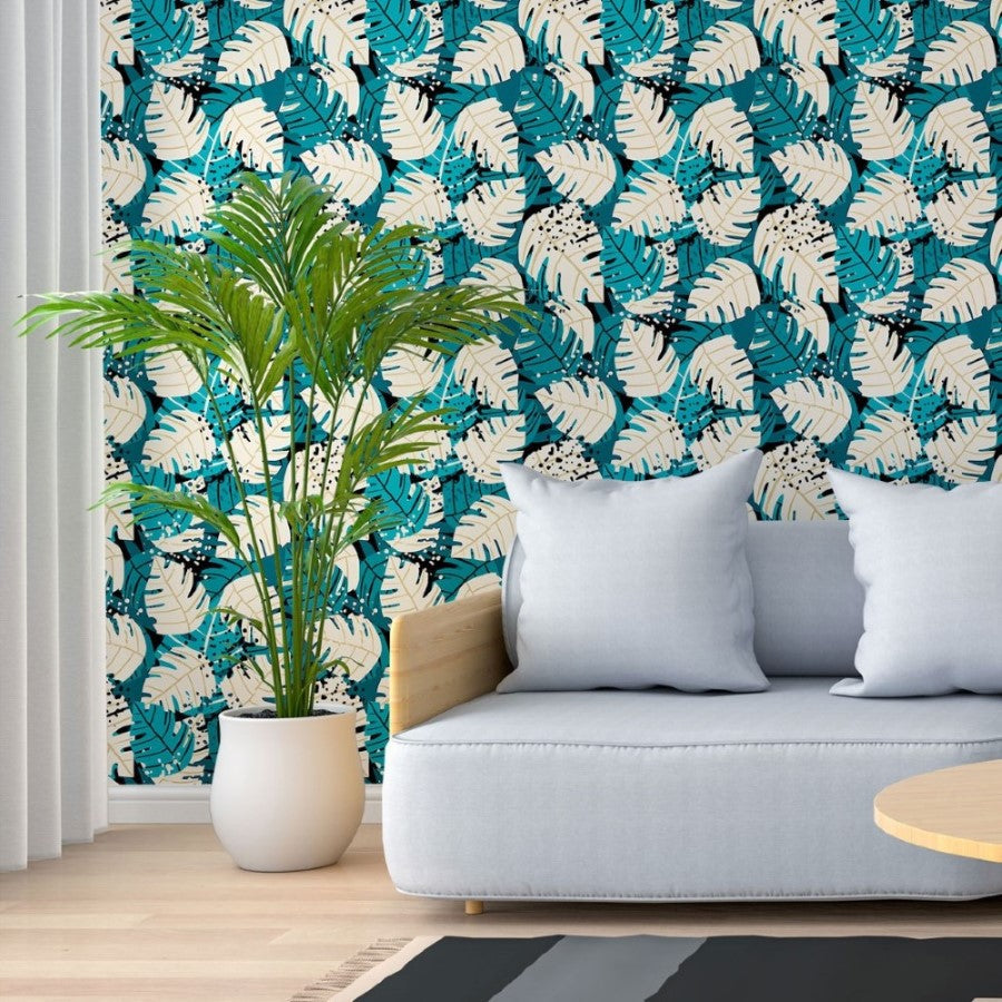 Abstract Leaves Peel & Stick Wallpaper N013243