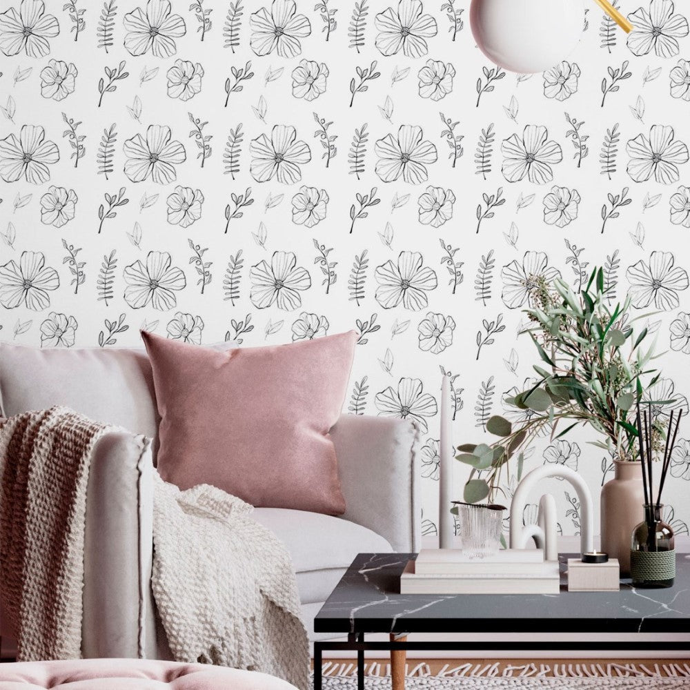 Floral To Color Peel & Stick Wallpaper N013289