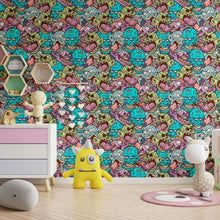 Load image into Gallery viewer, Cartoon Zombies Teen Peel &amp; Stick Wallpaper N013300
