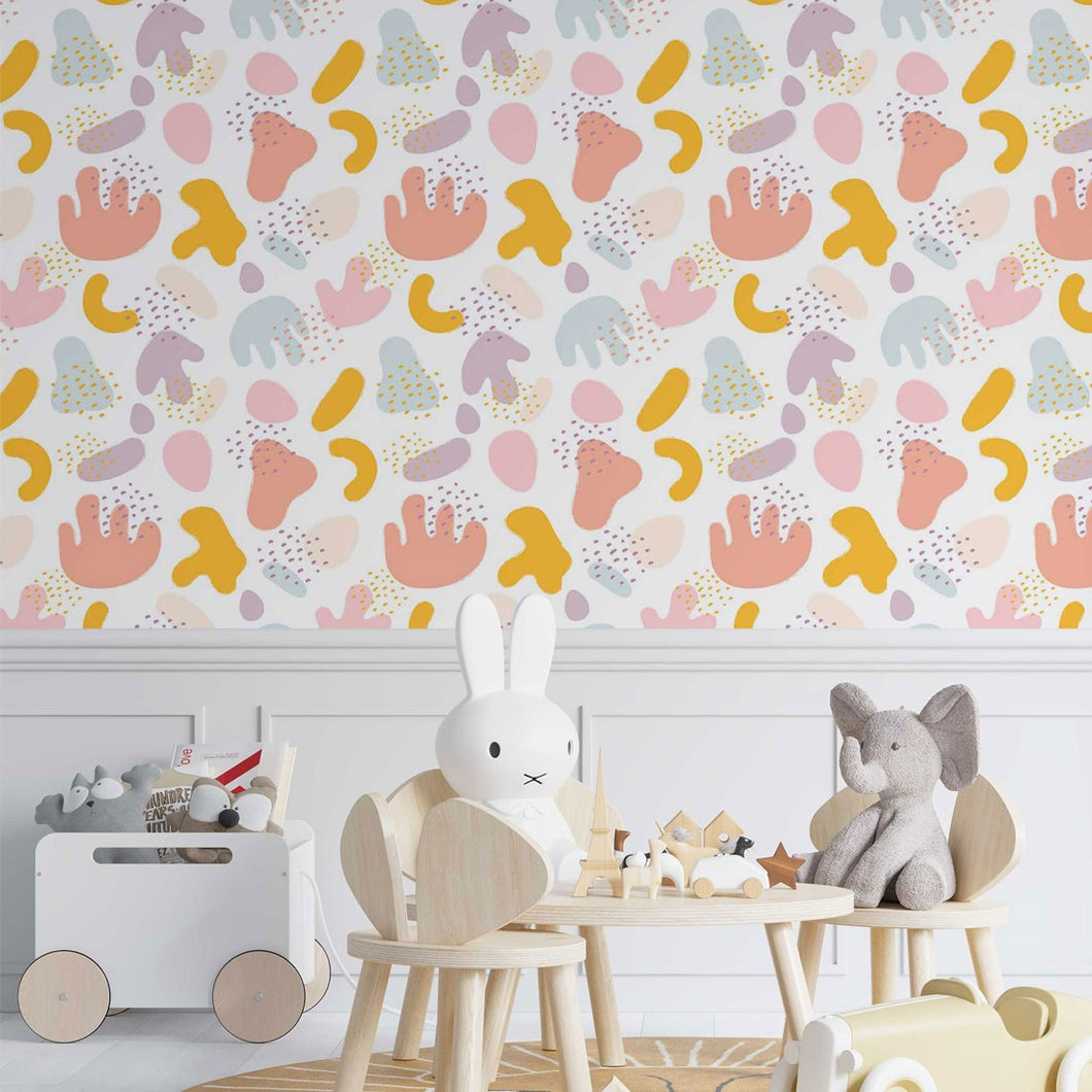 Abstract Childlike Peel & Stick Wallpaper N014009