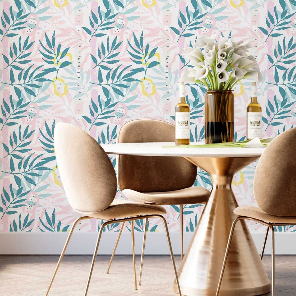 Abstract Leaves Peel & Stick Wallpaper N014012