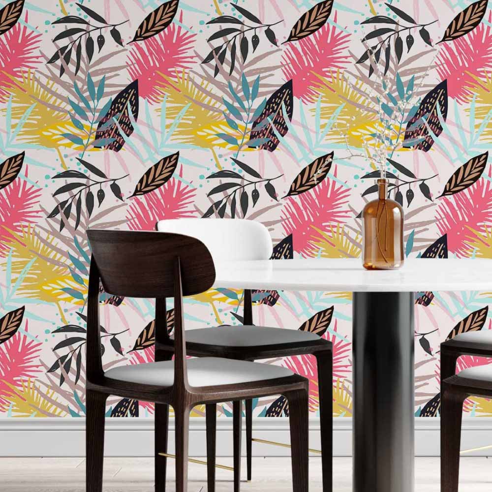 Abstract Leaves Peel & Stick Wallpaper N014013