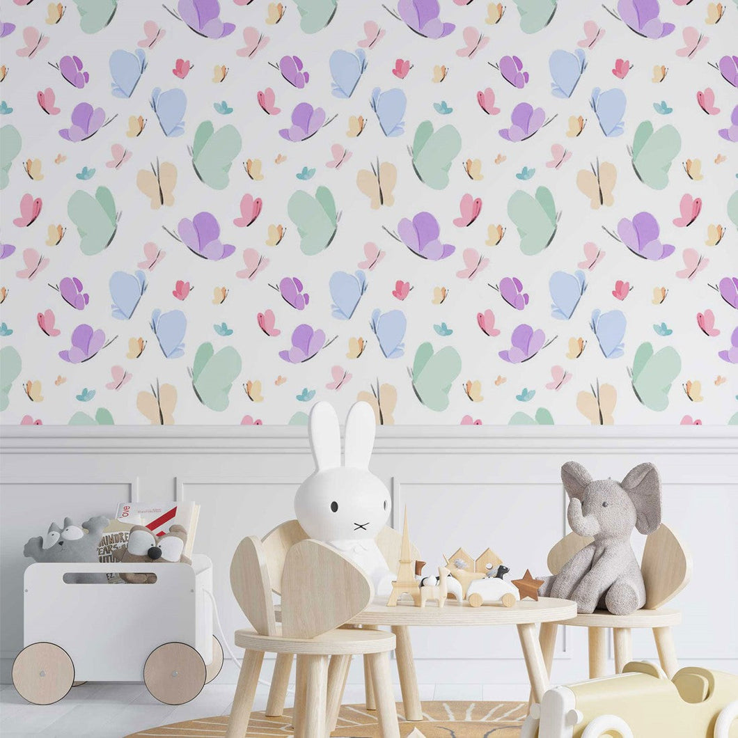Childlike Butterflies Peel & Stick Wallpaper N014021