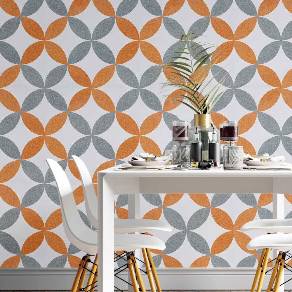 Circles in Stripes Peel & Stick Wallpaper N013192