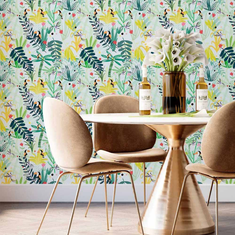 Leaves Colorful Peel & Stick Wallpaper N014036