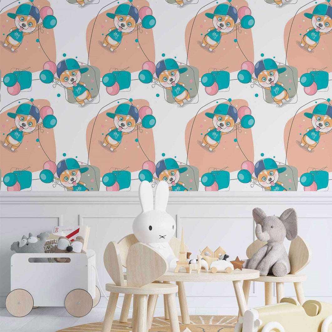 Childlike Corgi Peel & Stick Wallpaper N014037