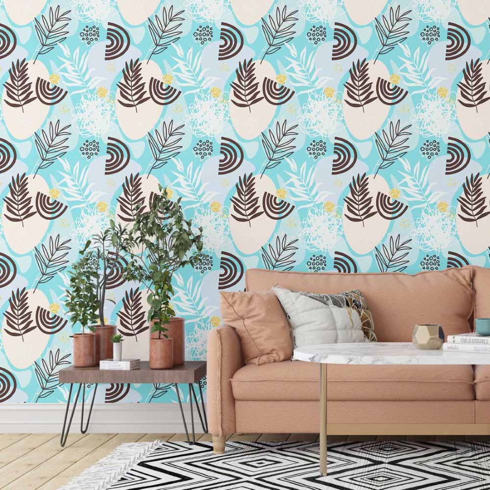 Abstract Leaves Peel & Stick Wallpaper N014057