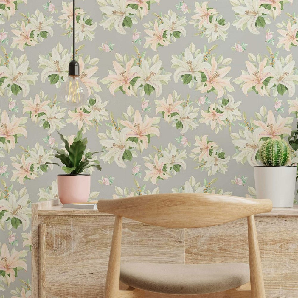 Floral Pastel Colors Peel & Stick Wallpaper N014059