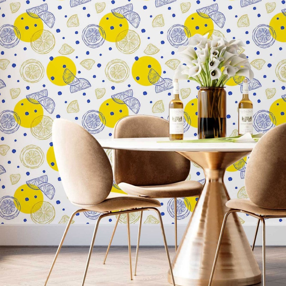 Fresh Lemon Peel & Stick Wallpaper N014060