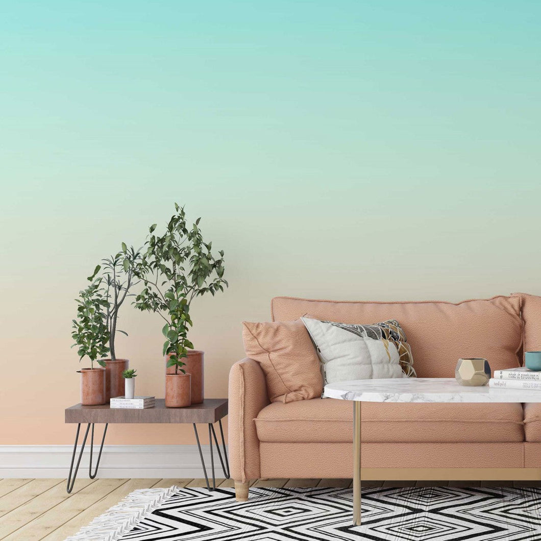 Green Orange Gradient Peel & Stick Wallpaper N014062